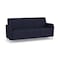 Lesro Siena Lounge Reception 3 Seat Tandem Seating No Center Arms, Brushed Steel, OH Navy Upholstery SN3101 - alternate 1